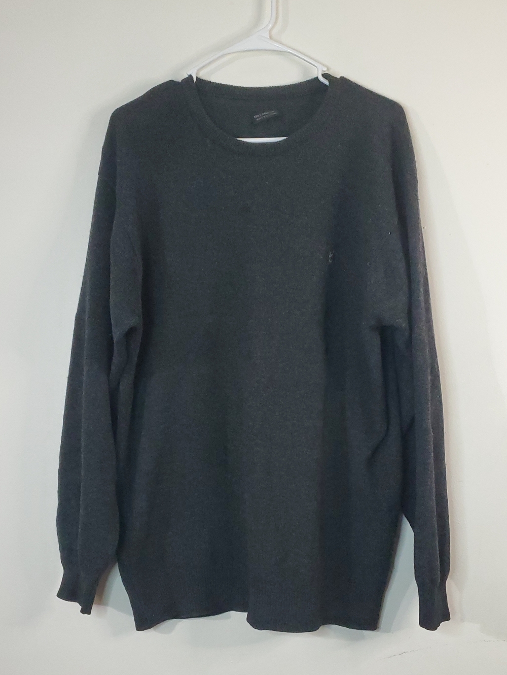 Pringle Of Scotland Mens Grey Lambswool Crewneck Sweater Size Lg Vintage Cozy